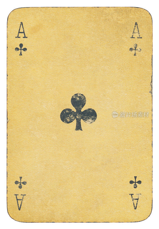 Vintage Ace of Clubs Isolated(包括剪切路径)